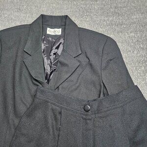 GIANNI SPORT Women Black Blazer Pants Suit Set Made in USA Size 8
